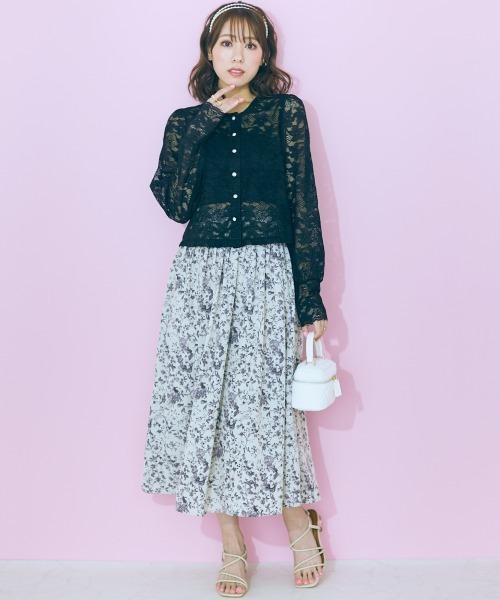 marun（マルン）の「＜大きいサイズ＞ レースカーディガン marun（カーディガン/ボレロ・レディース・オフホワイト/ブラック・L/5L/4L/3L/LL）」の22枚目の写真