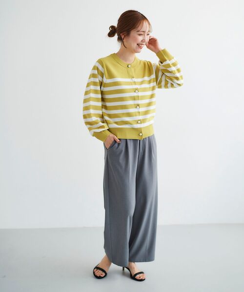 le.coeur blanc（ルクールブラン）の「サイドバックルベルトタックパンツ（その他パンツ・レディース・グレー/ベージュ/ブラック・38/36）」の5枚目の写真