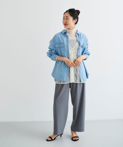 le.coeur blanc（ルクールブラン）の「サイドバックルベルトタックパンツ（その他パンツ・レディース・グレー/ベージュ/ブラック・38/36）」の6枚目の写真