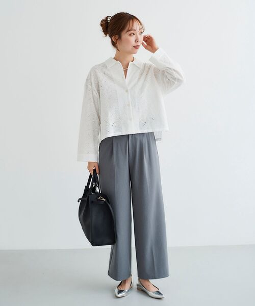 le.coeur blanc（ルクールブラン）の「サイドバックルベルトタックパンツ（その他パンツ・レディース・グレー/ベージュ/ブラック・38/36）」の10枚目の写真