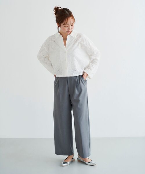 le.coeur blanc（ルクールブラン）の「サイドバックルベルトタックパンツ（その他パンツ・レディース・グレー/ベージュ/ブラック・38/36）」の11枚目の写真