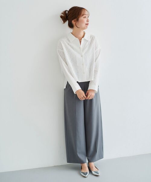 le.coeur blanc（ルクールブラン）の「サイドバックルベルトタックパンツ（その他パンツ・レディース・グレー/ベージュ/ブラック・38/36）」の14枚目の写真