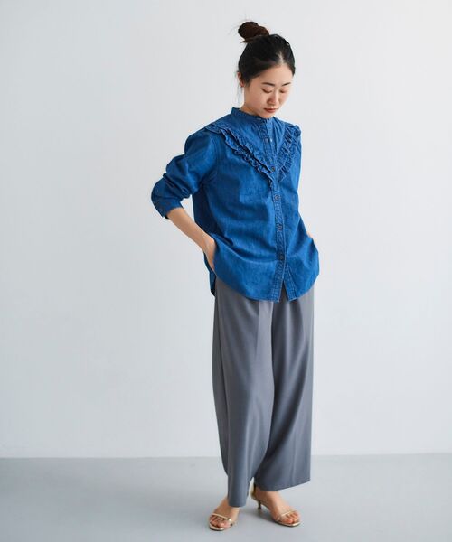 le.coeur blanc（ルクールブラン）の「サイドバックルベルトタックパンツ（その他パンツ・レディース・グレー/ベージュ/ブラック・38/36）」の15枚目の写真