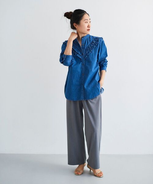 le.coeur blanc（ルクールブラン）の「サイドバックルベルトタックパンツ（その他パンツ・レディース・グレー/ベージュ/ブラック・38/36）」の16枚目の写真