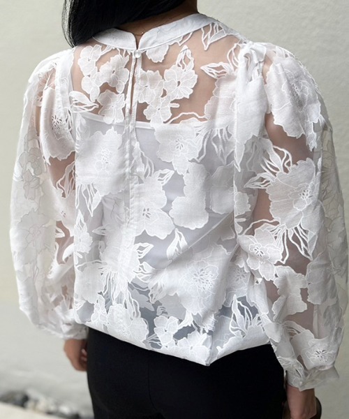 MODE ROBE（モードローブ）の「フラワーオパールブラウス（シャツ/ブラウス・レディース・ホワイト・FREE）」の9枚目の写真