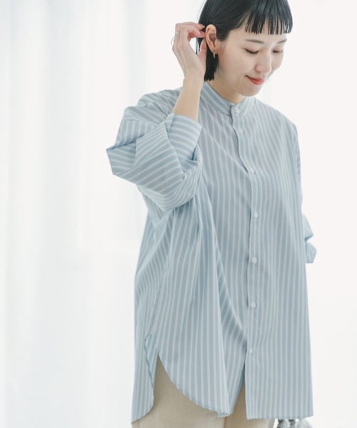 ITEMS URBANRESEARCH（アイテムズ アーバンリサーチ）の「バンドカラービッグシャツ（シャツ/ブラウス・レディース・ライトブルー/ブルー/ホワイト・FREE）」の21枚目の写真
