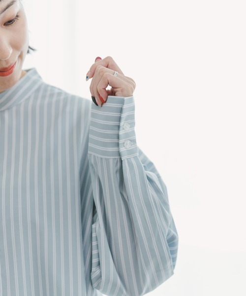 ITEMS URBANRESEARCH（アイテムズ アーバンリサーチ）の「バンドカラービッグシャツ（シャツ/ブラウス・レディース・ライトブルー/ブルー/ホワイト・FREE）」の6枚目の写真