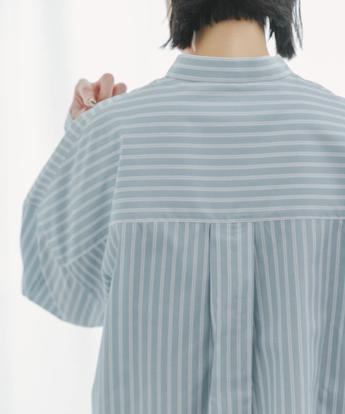 ITEMS URBANRESEARCH（アイテムズ アーバンリサーチ）の「バンドカラービッグシャツ（シャツ/ブラウス・レディース・ライトブルー/ブルー/ホワイト・FREE）」の8枚目の写真