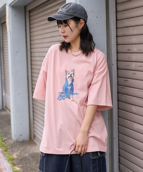 PUBLUX（パブリュクス）の「Bohemian Chop/ボヘミアンチョップ パーカーDOG アニマルプリントTシャツ　限定展開（Tシャツ/カットソー・レディース・オフホワイト/チャコールグレー/ピンク・S/M/L）」の18枚目の写真