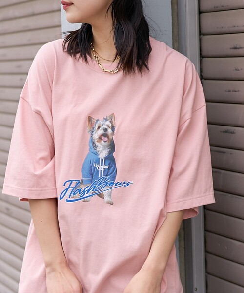 PUBLUX（パブリュクス）の「Bohemian Chop/ボヘミアンチョップ パーカーDOG アニマルプリントTシャツ　限定展開（Tシャツ/カットソー・レディース・オフホワイト/チャコールグレー/ピンク・S/M/L）」の17枚目の写真