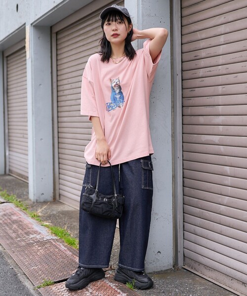 PUBLUX（パブリュクス）の「Bohemian Chop/ボヘミアンチョップ パーカーDOG アニマルプリントTシャツ　限定展開（Tシャツ/カットソー・レディース・オフホワイト/チャコールグレー/ピンク・S/M/L）」の16枚目の写真