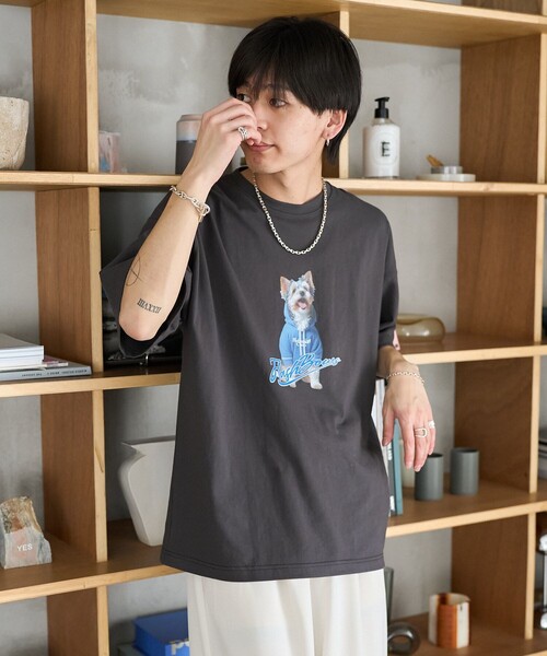 PUBLUX（パブリュクス）の「Bohemian Chop/ボヘミアンチョップ パーカーDOG アニマルプリントTシャツ　限定展開（Tシャツ/カットソー・レディース・オフホワイト/チャコールグレー/ピンク・S/M/L）」の10枚目の写真