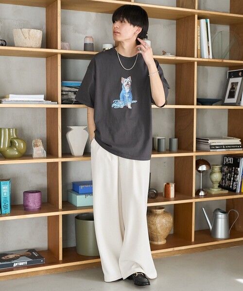 PUBLUX（パブリュクス）の「Bohemian Chop/ボヘミアンチョップ パーカーDOG アニマルプリントTシャツ　限定展開（Tシャツ/カットソー・レディース・オフホワイト/チャコールグレー/ピンク・S/M/L）」の9枚目の写真