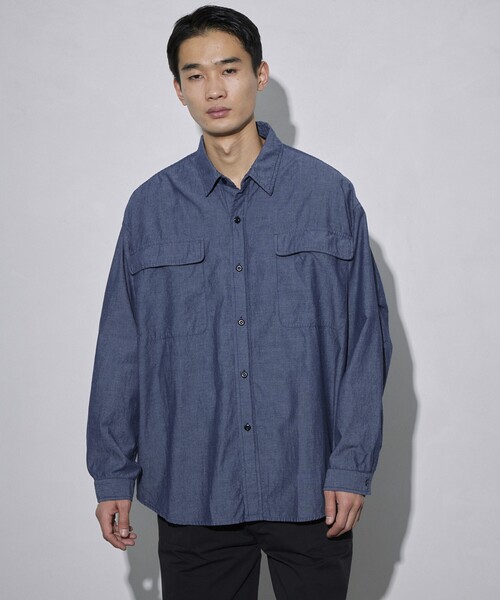 Firsthand(ファーストハンド)の「Firsthand/ファーストハンド オゾン加工ビッグシャンブレーシャツ / ビッグシルエット / オーバーサイズ(シャツ/ブラウス・メンズ・ブルー・L/M)」の21枚目の写真