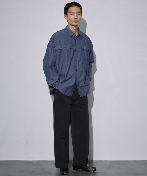 Firsthand(ファーストハンド)の「Firsthand/ファーストハンド オゾン加工ビッグシャンブレーシャツ / ビッグシルエット / オーバーサイズ(シャツ/ブラウス・メンズ・ブルー・L/M)」の7枚目の写真