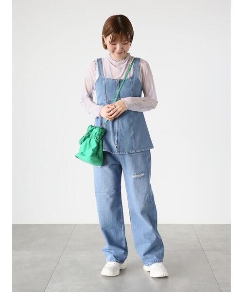 Lugnoncure（ルノンキュール）の「ダメージデニムパンツ（その他パンツ・レディース・ブラック/オフホワイト/ブルー・S/M/L）」の4枚目の写真