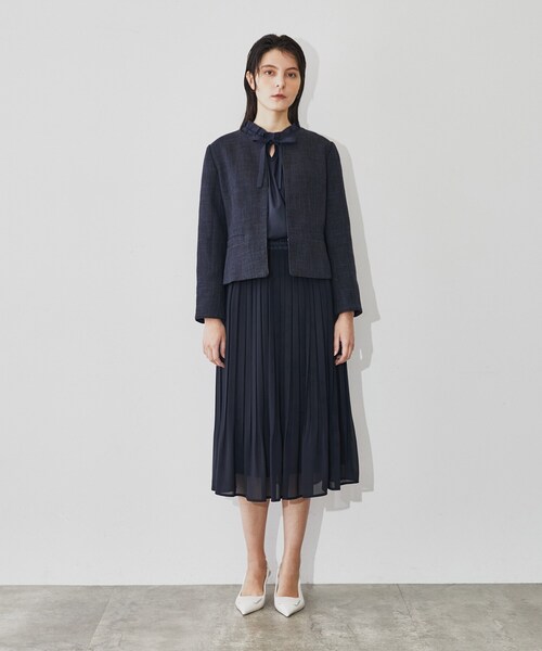 cloenc（クロエンス）の「◆【手洗い可】ジョーゼットプリーツスカート（スカート・レディース・ライトグレー系4/ベージュ系その他7/ブラック系4/ネイビー系4・03/01/02）」の4枚目の写真