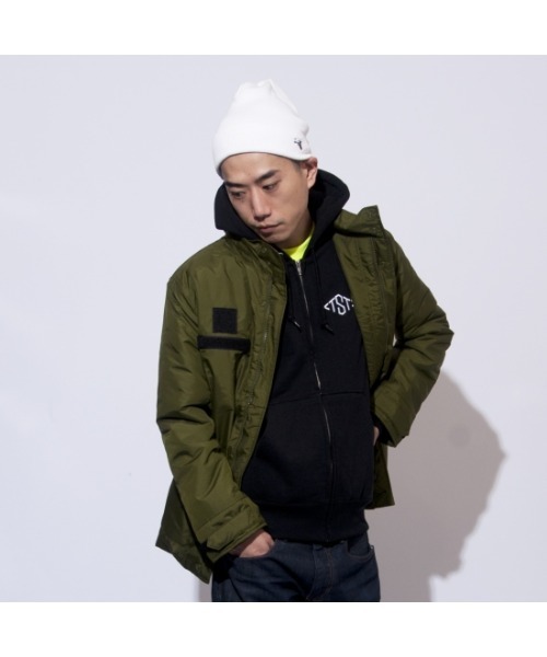 Starting Over(スターティングオーバー)の「【THE STRAIT (ストレイト)】NYLON MILITARY JKT(ミリタリージャケット・メンズ・オリーブドラブ/ブラック・L/M)」の11枚目の写真