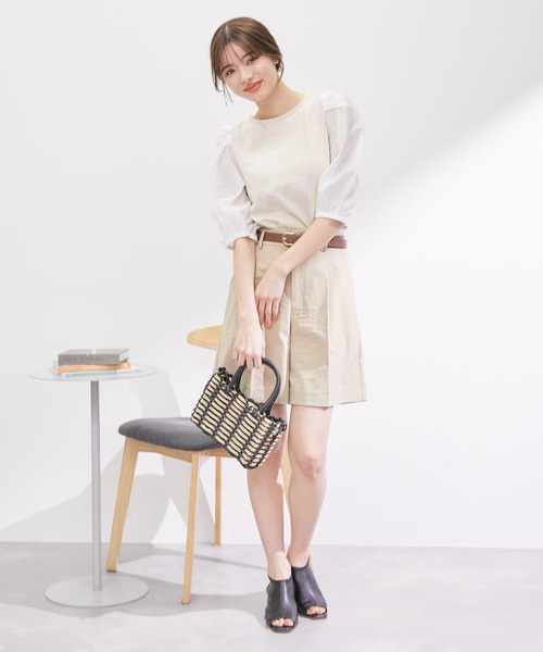 ROPE' PICNIC(ロペピクニック)の「袖異素材カットトップス(Tシャツ/カットソー・レディース・オフホワイト/ライトグレー/ブラック・38)」の19枚目の写真