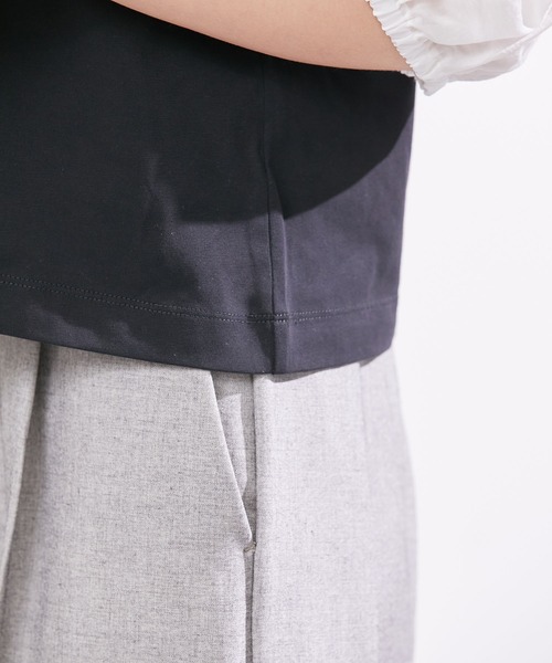 ROPE' PICNIC(ロペピクニック)の「袖異素材カットトップス(Tシャツ/カットソー・レディース・オフホワイト/ライトグレー/ブラック・38)」の10枚目の写真