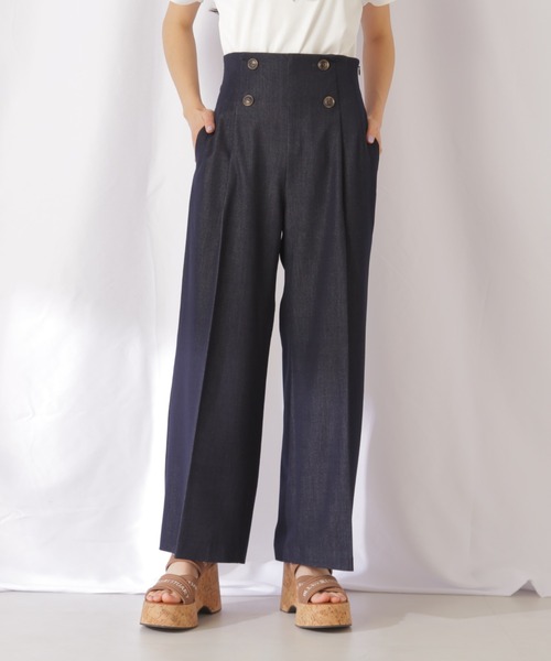 【セール】【eS】スコッチ釦ワイドパンツ（その他パンツ）｜JILL by JILL STUART（ジルバイジルスチュアート）