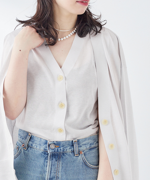 journal standard L'essage（ジャーナルスタンダードレサージュ）の「GALAXY シアーベスト（ベスト・レディース・ライトグレー/モスグリーン/チャコールグレー・FREE）」の2枚目の写真