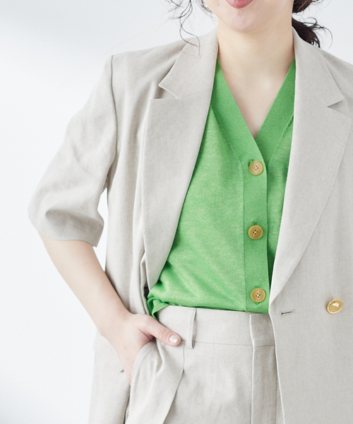 journal standard L'essage（ジャーナルスタンダードレサージュ）の「GALAXY シアーベスト（ベスト・レディース・ライトグレー/モスグリーン/チャコールグレー・FREE）」の14枚目の写真