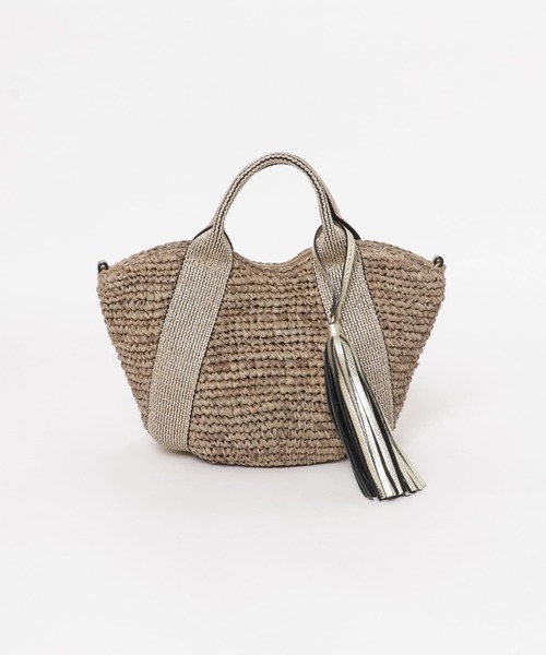 VIOLAd'ORO（ヴィオラドーロ）の「VIOLAd’ORO　ラフィアかごバッグSMALL（ハンドバッグ・レディース・ベージュ系その他/ゴールド系その他/ベージュ・-）」の11枚目の写真