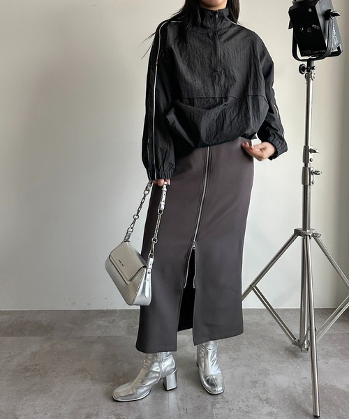 apres jour mignon（アプレジュールミニョン）の「ダブルジップナロースカート【ZOZOTOWN限定アイテム】（スカート・レディース・グリーン系その他/チャコールグレー/ブラック・SMALL/X-LARGE/MEDIUM）」の11枚目の写真