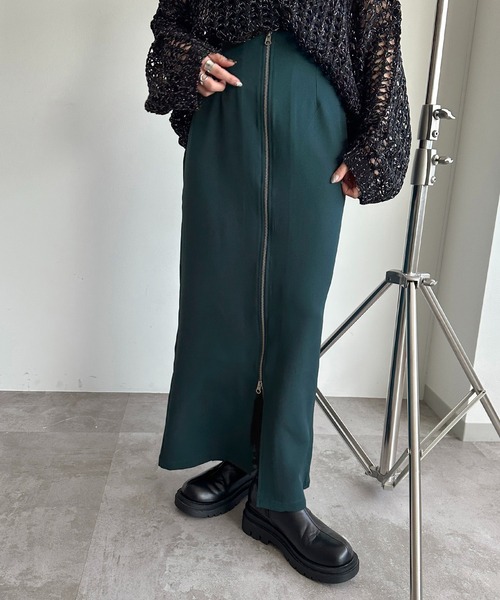 apres jour mignon（アプレジュールミニョン）の「ダブルジップナロースカート【ZOZOTOWN限定アイテム】（スカート・レディース・グリーン系その他/チャコールグレー/ブラック・SMALL/X-LARGE/MEDIUM）」の9枚目の写真
