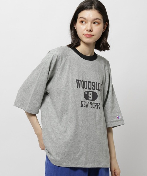 Champion（チャンピオン）の「【Champion(チャンピオン)】リンガ七分Ｔシャツ（Tシャツ/カットソー・レディース・ホワイト/グレー/ベージュ・MEDIUM/LARGE）」の2枚目の写真