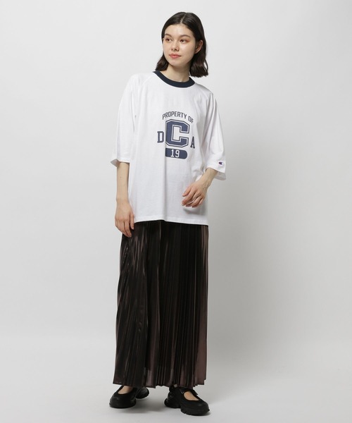 Champion（チャンピオン）の「【Champion(チャンピオン)】リンガ七分Ｔシャツ（Tシャツ/カットソー・レディース・ホワイト/グレー/ベージュ・MEDIUM/LARGE）」の4枚目の写真