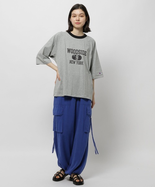 Champion（チャンピオン）の「【Champion(チャンピオン)】リンガ七分Ｔシャツ（Tシャツ/カットソー・レディース・ホワイト/グレー/ベージュ・MEDIUM/LARGE）」の6枚目の写真