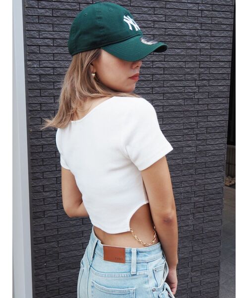 EVRIS（エヴリス）の「サイドチェーンショートトップス（Tシャツ/カットソー・レディース・グレー/ブラック/ホワイト・FREE）」の10枚目の写真