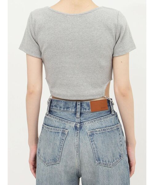 EVRIS（エヴリス）の「サイドチェーンショートトップス（Tシャツ/カットソー・レディース・グレー/ブラック/ホワイト・FREE）」の16枚目の写真