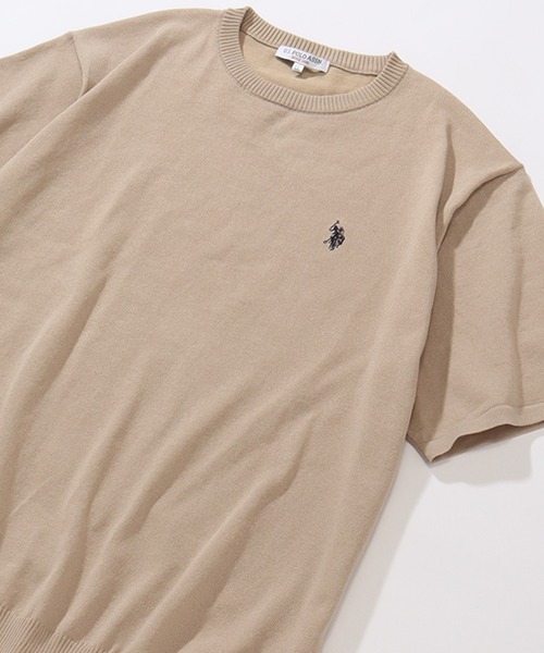 U.S. POLO ASSN.（ユーエスポロアッスン）の「【U.S. POLO ASSN./ユーエスポロアッスン】ワンポイント刺繍 クルーショートニットTシャツ（Tシャツ/カットソー・メンズ・ネイビー/ライトベージュ/ブラック/オフホワイト・M/L/LL）」の17枚目の写真