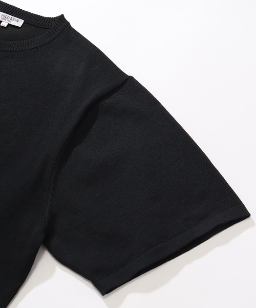 U.S. POLO ASSN.（ユーエスポロアッスン）の「【U.S. POLO ASSN./ユーエスポロアッスン】ワンポイント刺繍 クルーショートニットTシャツ（Tシャツ/カットソー・メンズ・ネイビー/ライトベージュ/ブラック/オフホワイト・M/L/LL）」の12枚目の写真