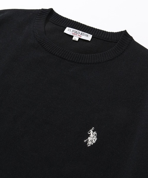 U.S. POLO ASSN.（ユーエスポロアッスン）の「【U.S. POLO ASSN./ユーエスポロアッスン】ワンポイント刺繍 クルーショートニットTシャツ（Tシャツ/カットソー・メンズ・ネイビー/ライトベージュ/ブラック/オフホワイト・M/L/LL）」の10枚目の写真
