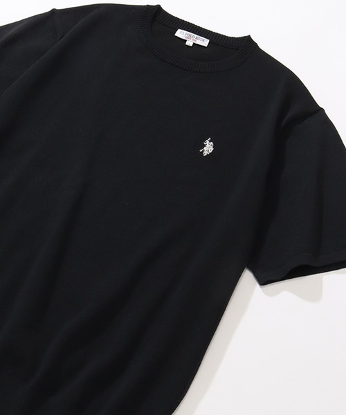 U.S. POLO ASSN.（ユーエスポロアッスン）の「【U.S. POLO ASSN./ユーエスポロアッスン】ワンポイント刺繍 クルーショートニットTシャツ（Tシャツ/カットソー・メンズ・ネイビー/ライトベージュ/ブラック/オフホワイト・M/L/LL）」の15枚目の写真
