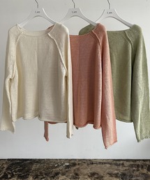 stitch design round knit / ステッチデザインラウンドニット