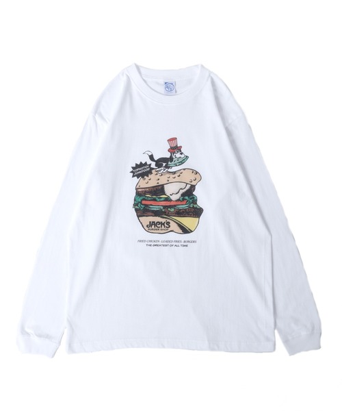 【セール】'JACK'S BURGER SHOP' 5.6oz L/S T-SHIRT - 'JACK'S BURGER SHOP' 5.6oz ロングスリーブTシャツ（Tシャツ/カットソー）｜Almost Famous Shop（オールモストフェイマスショップ）