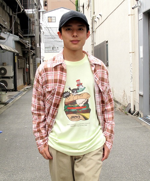 【セール】'JACK'S BURGER SHOP' 5.6oz L/S T-SHIRT - 'JACK'S BURGER SHOP' 5.6oz ロングスリーブTシャツ（Tシャツ/カットソー）｜Almost Famous Shop（オールモストフェイマスショップ）
