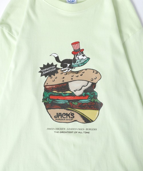【セール】'JACK'S BURGER SHOP' 5.6oz L/S T-SHIRT - 'JACK'S BURGER SHOP' 5.6oz ロングスリーブTシャツ（Tシャツ/カットソー）｜Almost Famous Shop（オールモストフェイマスショップ）