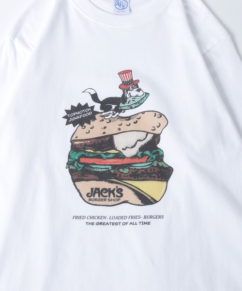 【セール】'JACK'S BURGER SHOP' 5.6oz L/S T-SHIRT - 'JACK'S BURGER SHOP' 5.6oz ロングスリーブTシャツ（Tシャツ/カットソー）｜Almost Famous Shop（オールモストフェイマスショップ）
