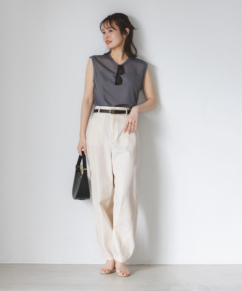 noble カーブシルエットパンツ Noble（ノーブル）の「ハイウエストカーブシルエットパンツ