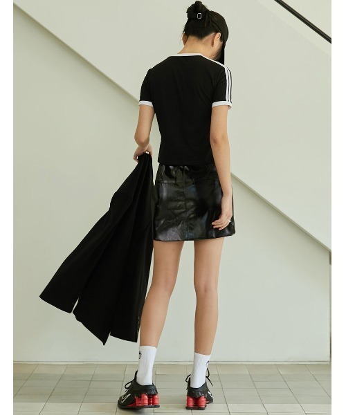 ACOVER(オコボ)の「A'GEM/9 × .kom 『ACOVER/オコボ』 Colored Tape Logo Star Crop Short-Sleeved T-shirt/テープロゴクロップ 半袖カットソー(Tシャツ/カットソー・レディース・ブラック/ホワイト・FREE)」の7枚目の写真