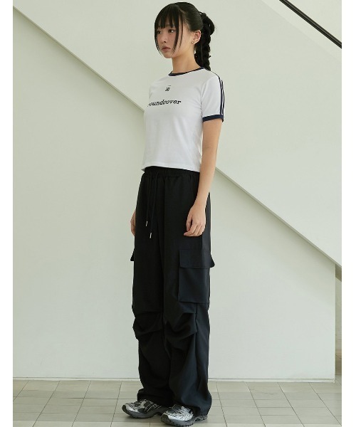 ACOVER(オコボ)の「A'GEM/9 × .kom 『ACOVER/オコボ』 Colored Tape Logo Star Crop Short-Sleeved T-shirt/テープロゴクロップ 半袖カットソー(Tシャツ/カットソー・レディース・ブラック/ホワイト・FREE)」の9枚目の写真
