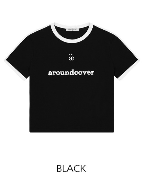 ACOVER(オコボ)の「A'GEM/9 × .kom 『ACOVER/オコボ』 Colored Tape Logo Star Crop Short-Sleeved T-shirt/テープロゴクロップ 半袖カットソー(Tシャツ/カットソー・レディース・ブラック/ホワイト・FREE)」の12枚目の写真