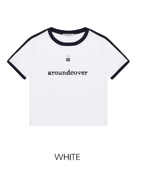 ACOVER(オコボ)の「A'GEM/9 × .kom 『ACOVER/オコボ』 Colored Tape Logo Star Crop Short-Sleeved T-shirt/テープロゴクロップ 半袖カットソー(Tシャツ/カットソー・レディース・ブラック/ホワイト・FREE)」の14枚目の写真