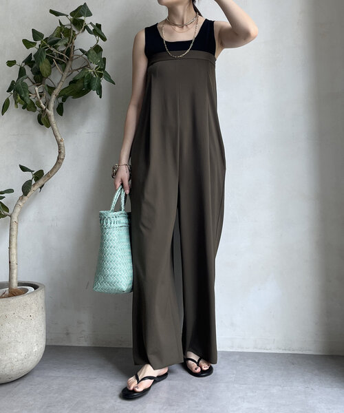 DouDou（ドゥドゥ）の「【WEB限定】ベアスムース2WAYベアロンパース（サロペット/オーバーオール・レディース・ブラック/カーキ・38）」の22枚目の写真
